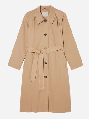 Everlane The Gathered Drape Trench Coat Midi Belted Size Medium